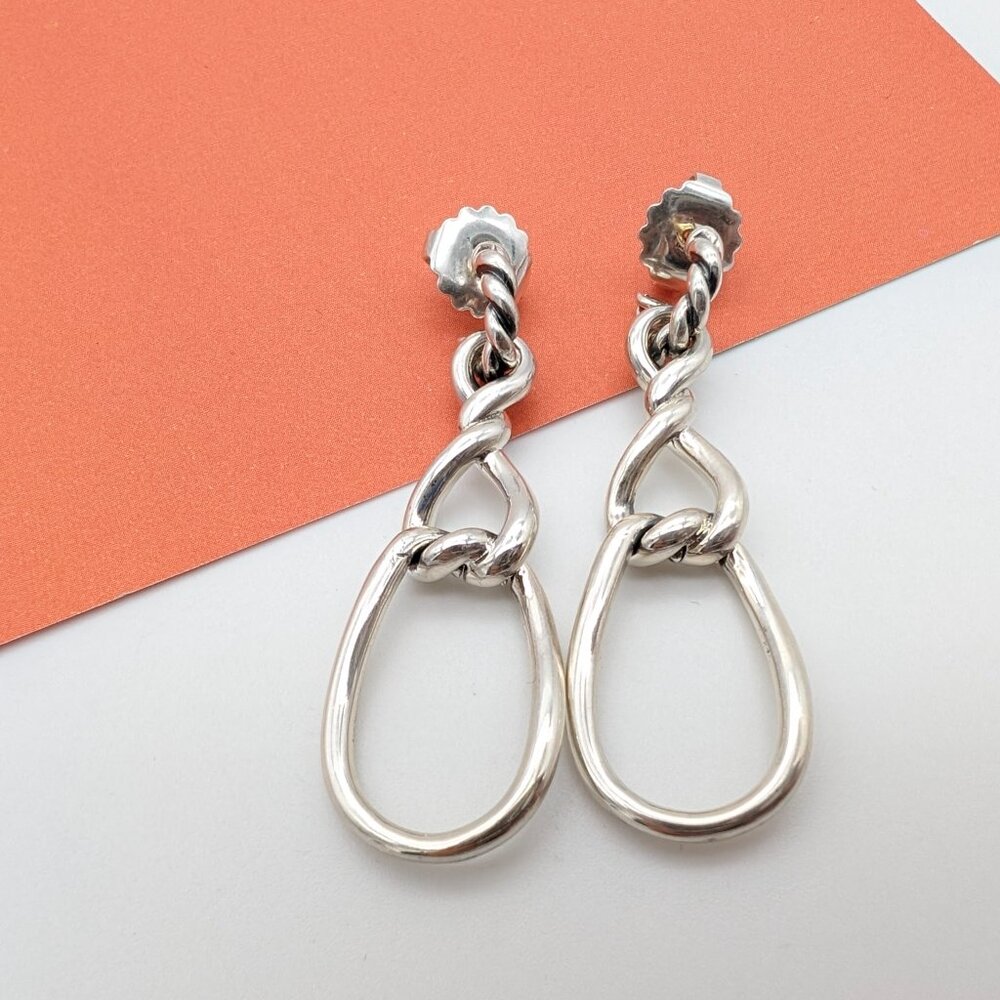 DAVID YURMAN Sterling Silver 2.25 Inch Continuance Triple Drop Dangle Earrings